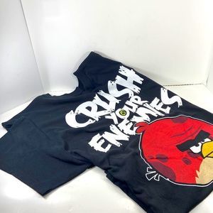Angry Birds men's black graphic T-shirt XXL crush your enemies